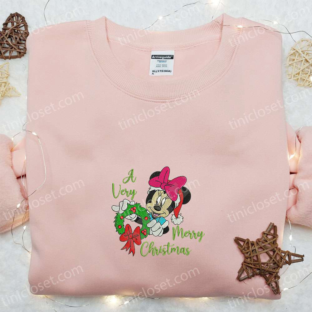 Minnie Christmas Wreath Shirt & Disney Characters Hoodie: The Best Family Christmas Gifts