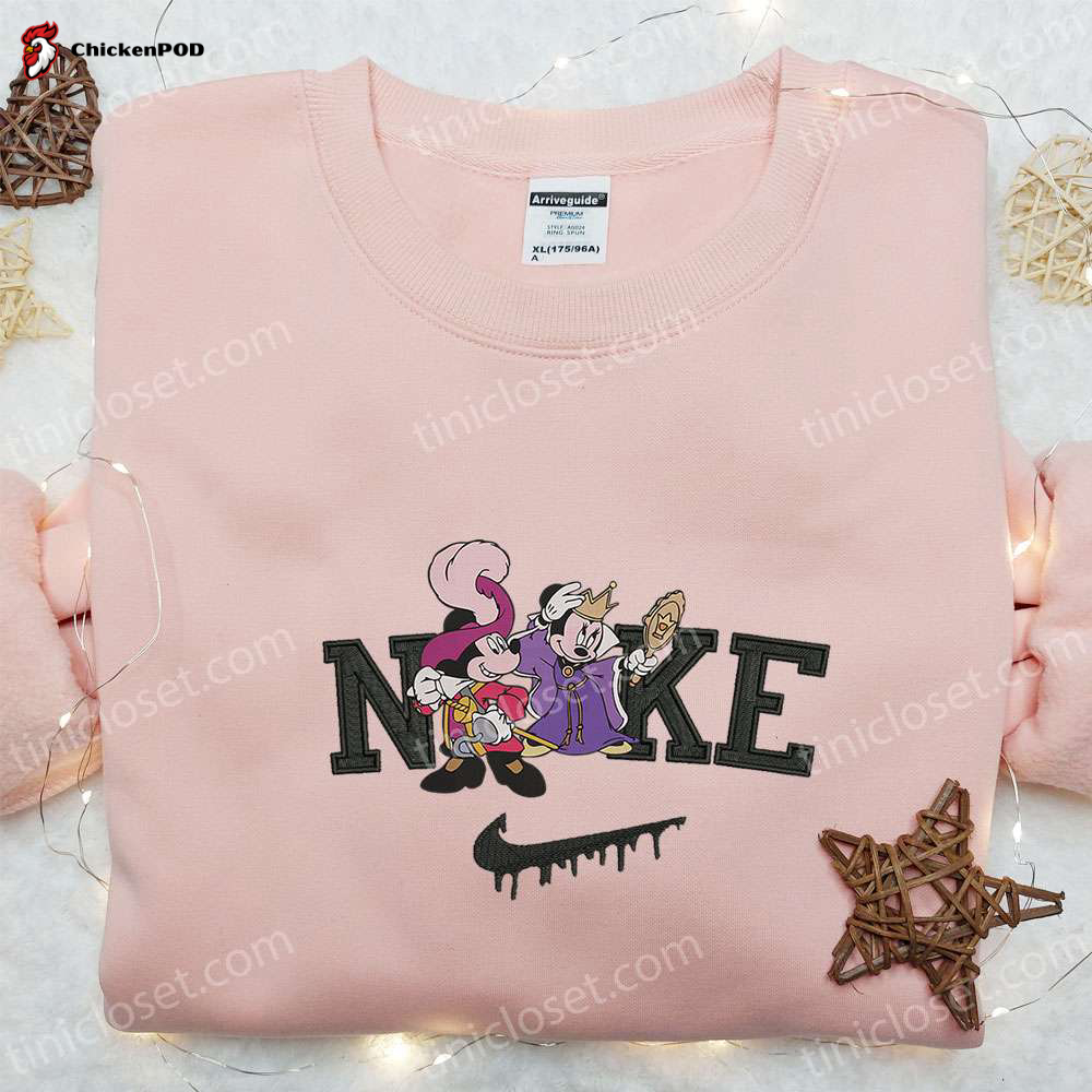 Minnie Mouse Witch Halloween x Nike Embroidered Sweatshirt: Walt Disney Characters Shirt Best Halloween Gift Ideas