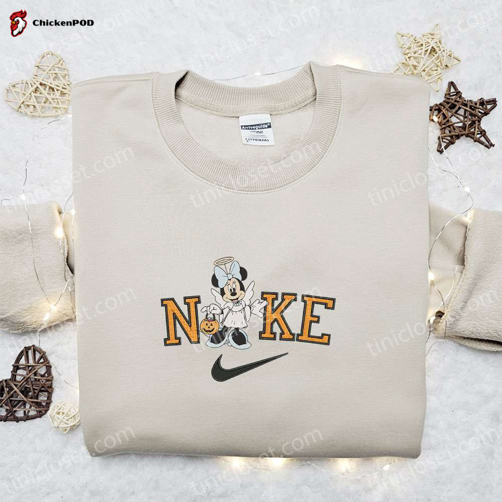 Minnie Mouse Angel Halloween x Nike Embroidered Sweatshirt – Unique Walt Disney Characters Shirt Perfect Halloween Gift