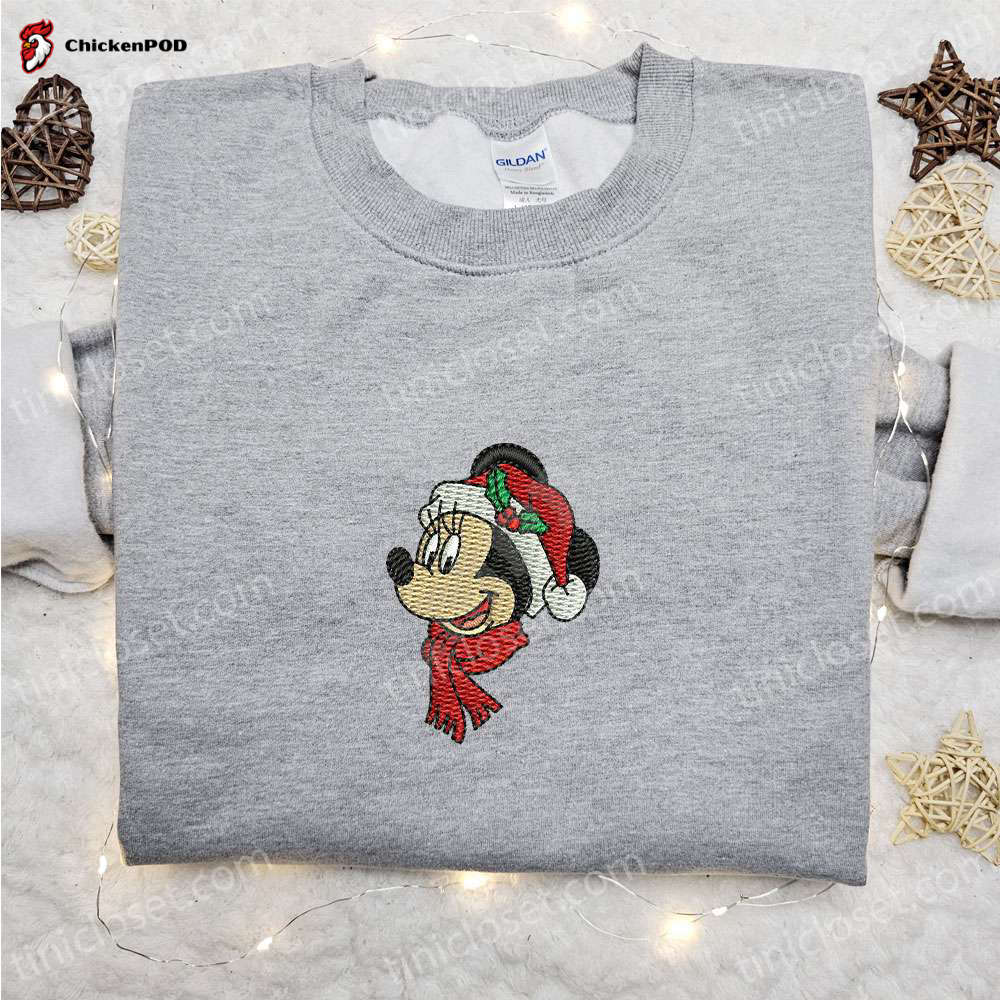 Minnie Mouse Christmas Embroidered Shirt & Disney Characters Hoodie: Best Family Christmas Gifts