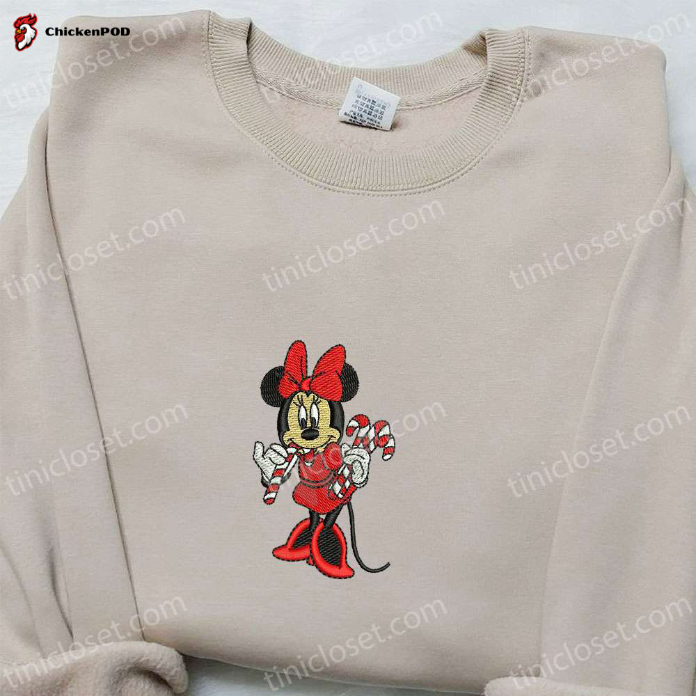 Minnie Mouse Candy Cane Shirt & Disney Characters Hoodie: Perfect Christmas Gifts for Family