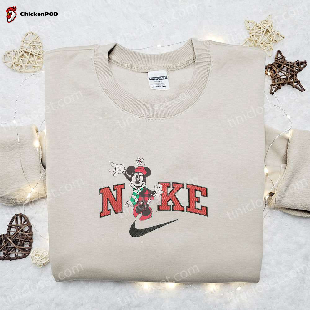 Minnie Mouse Retro x Nike Christmas Embroidered Sweatshirt: Disney Characters Movie Merry Christmas Shirt – Best Gift Ideas