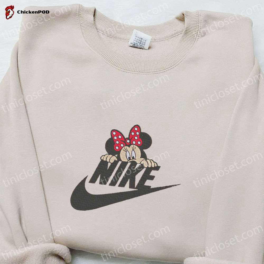 Minnie Mouse x Nike Cartoon Embroidered Sweatshirt & Disney Characters T-Shirt: Best Family Gift Ideas