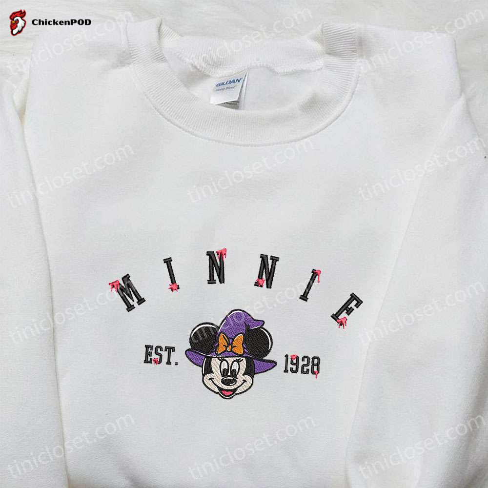 Minnie Witch Est 1928 Embroidered Shirt & Disney Halloween Hoodie: Adorable Halloween Attire