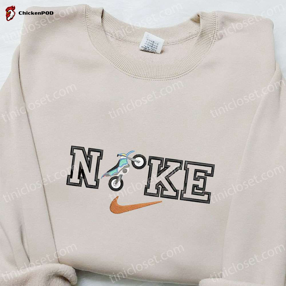 Motorcycle X Nike Embroidered Shirt: Best Nike Inspired T-Shirt Perfect Gift For Family