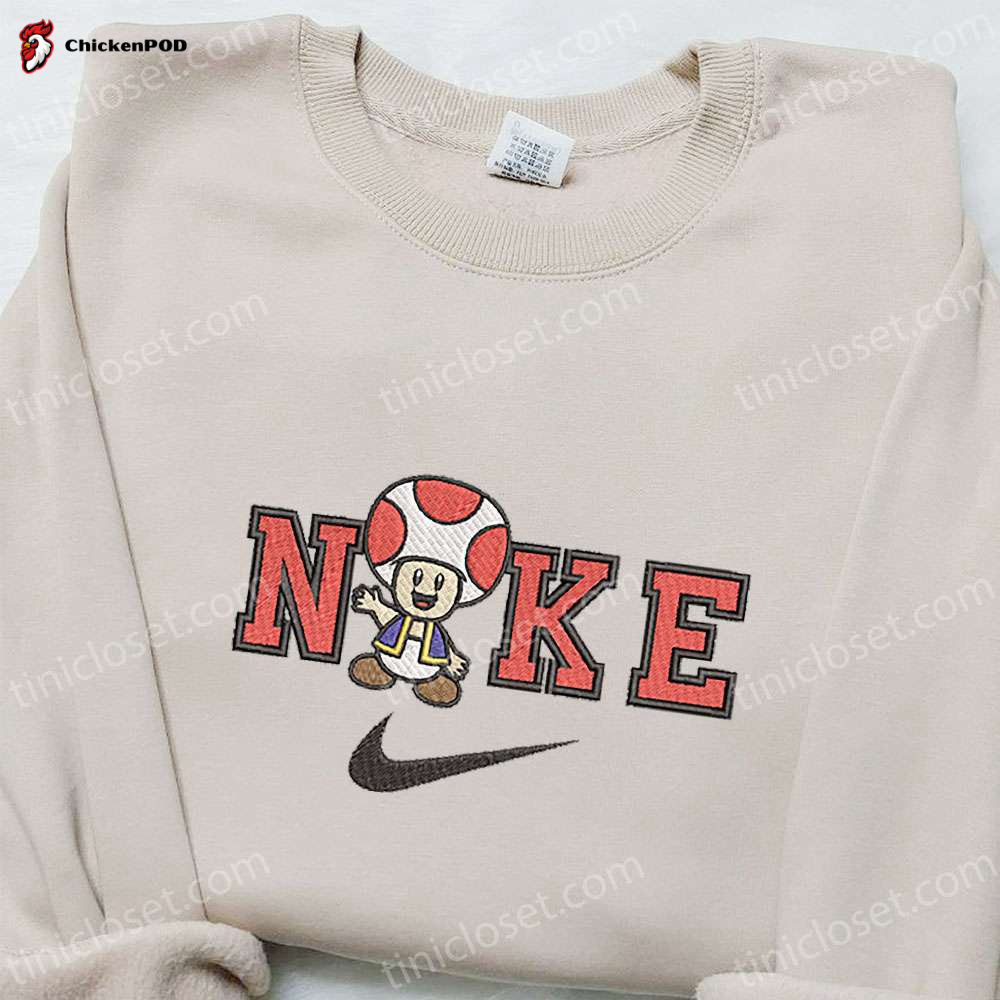 Mushroom x Nike Cartoon Embroidered Shirt: Best Nike-Inspired Gift for Family