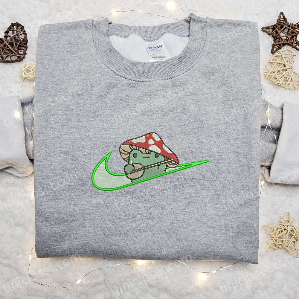 Mushroom x Swoosh Embroidered Shirt: Nike Inspired Best Gift Idea for Family