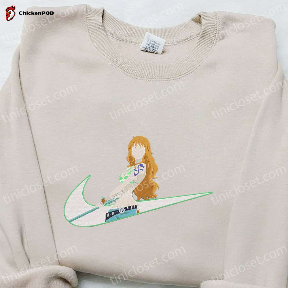 Nami x Swoosh Embroidered Shirt: Perfect One Piece Design Ideal Family Gift!