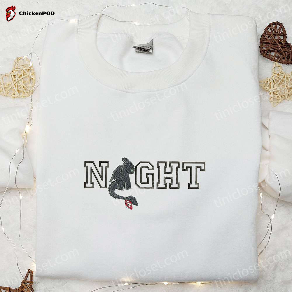 Night Dragon Embroidered T-shirt – How To Train Your Dragon Cartoon Best Gift Idea!