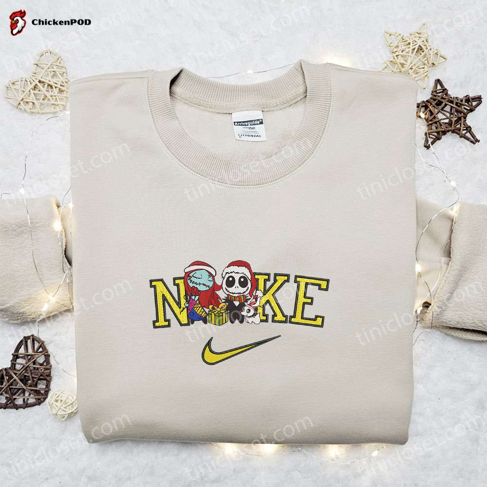 Nike Christmas x Baby Jack and Sally Embroidered Sweatshirt: Movie-Inspired Christmas Shirt Best Gift Idea