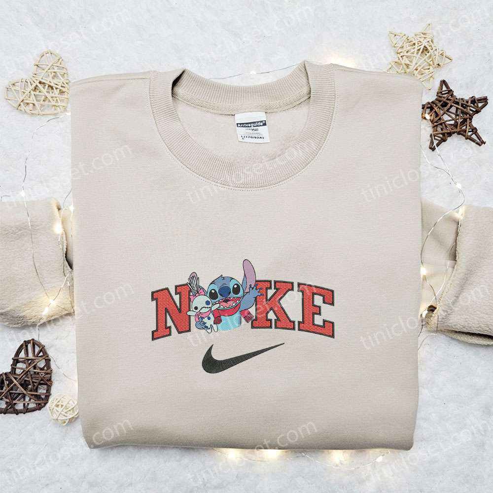 Disney Movie Christmas Embroidered Sweatshirt: Nike x Stitch and Scrump Best Gift Ideas