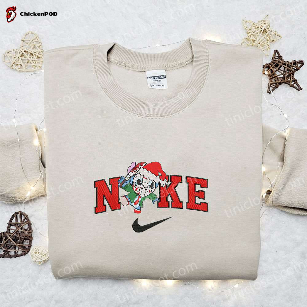 Nike Christmas x Stitch Snowman Sweatshirt Disney Characters Embroidered Shirt Best Christmas Gift Ideas