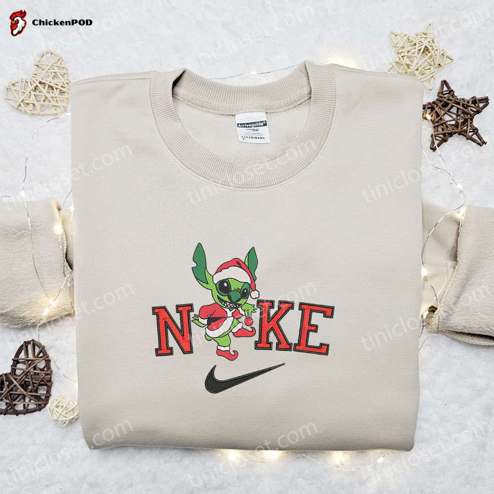 Nike Christmas x Stitch Sam Embroidered Sweatshirt: Movie Christmas Shirt Best Gift Ideas