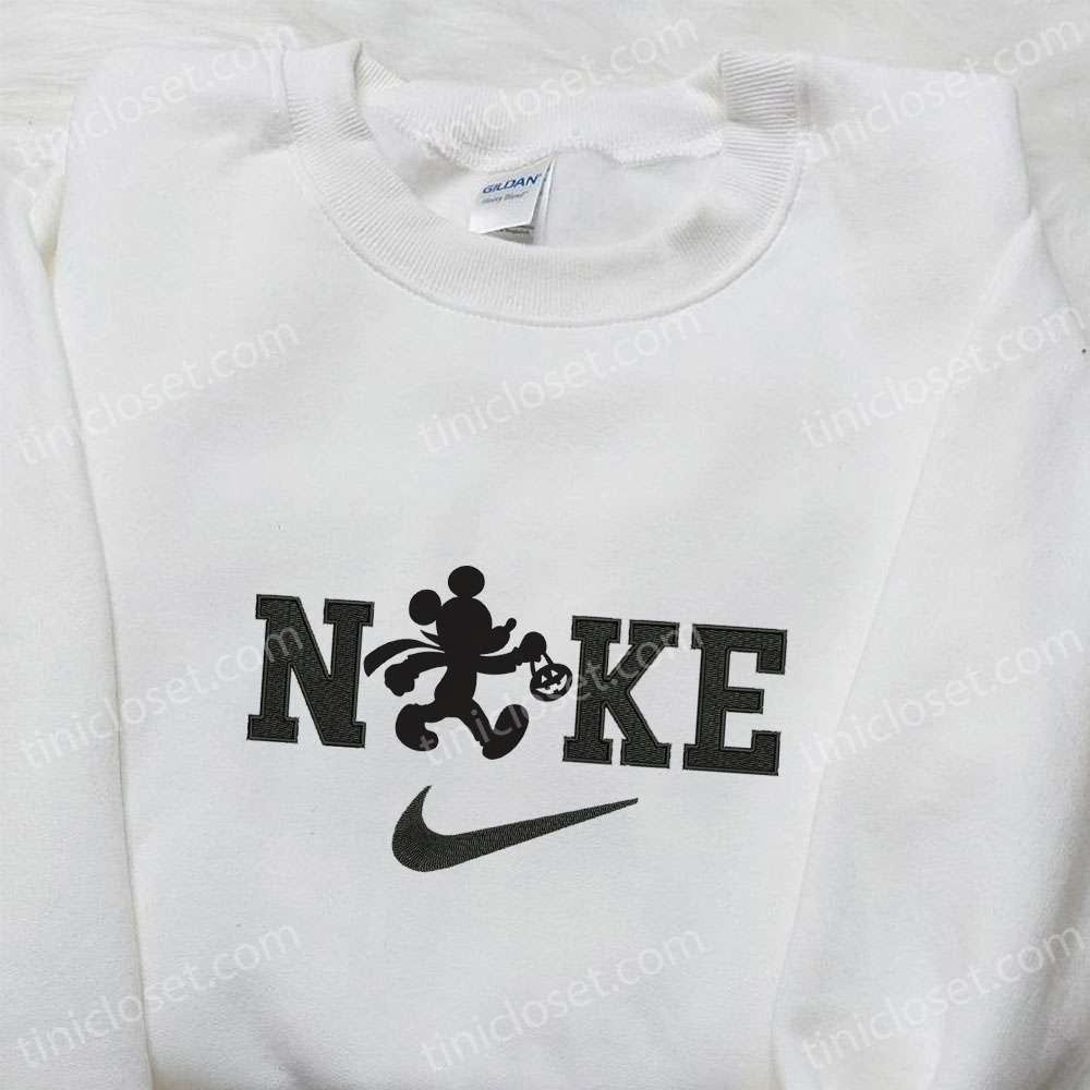 Spooky Nike Halloween x Black Mickey Mouse Embroidered Sweatshirt – Best Halloween Gift Ideas!