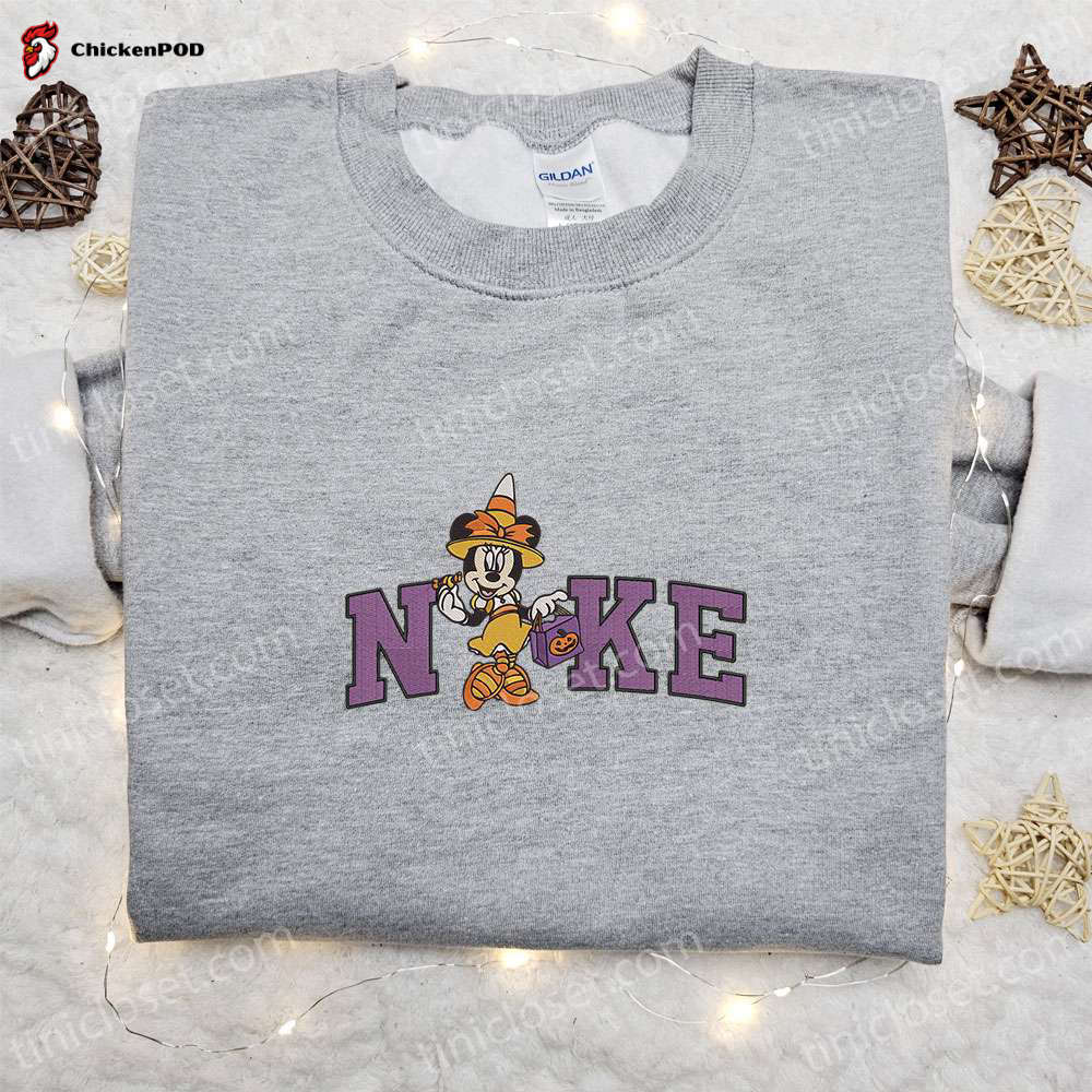 Nike Halloween x Elegant Minnie Mouse Sweatshirt: Disney Characters Embroidered Shirt Perfect Halloween Gift Idea