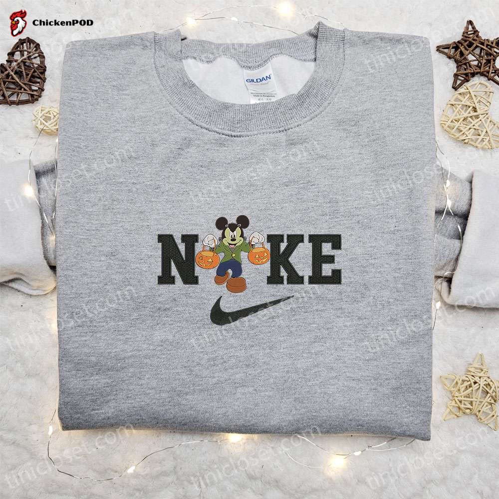 Spooky Nike Halloween x Mickey Frankenstein Embroidered Sweatshirt & Disney Shirt: Best Halloween Gift Ideas