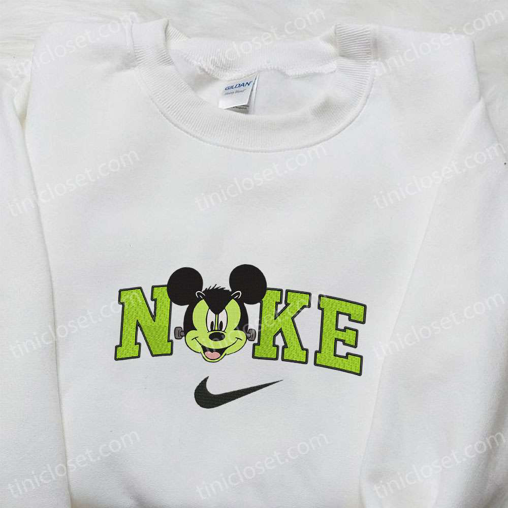 Spooky Nike Halloween x Mickey Frankenstein Embroidered Sweatshirt & Disney Shirt: Best Halloween Gift Ideas