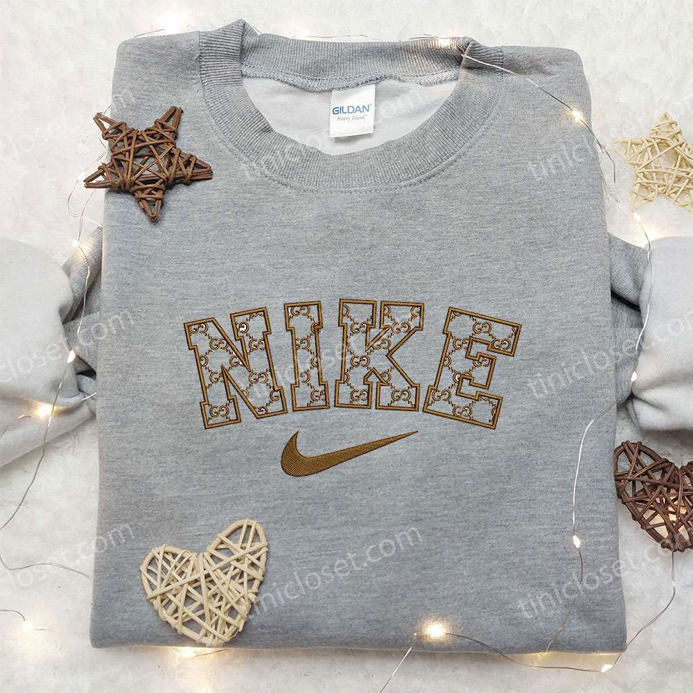 Nike Logo x Gucci Embroidered Shirt – Trendy Nike Inspired Shirt Perfect Gift for Family