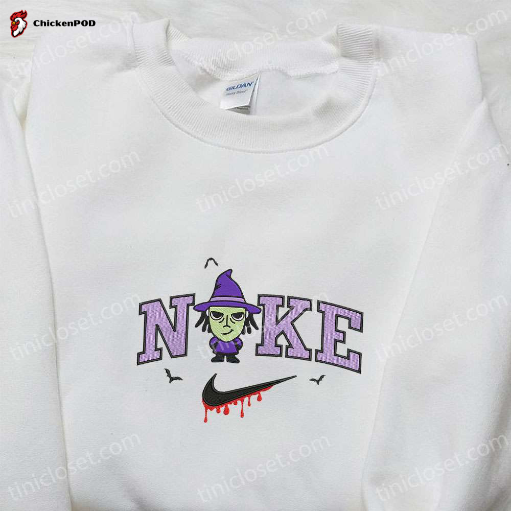 Nike x Halloween Stitch Witch & Disney Embroidered Shirt – Spooky and Stylish Nike-Inspired Design