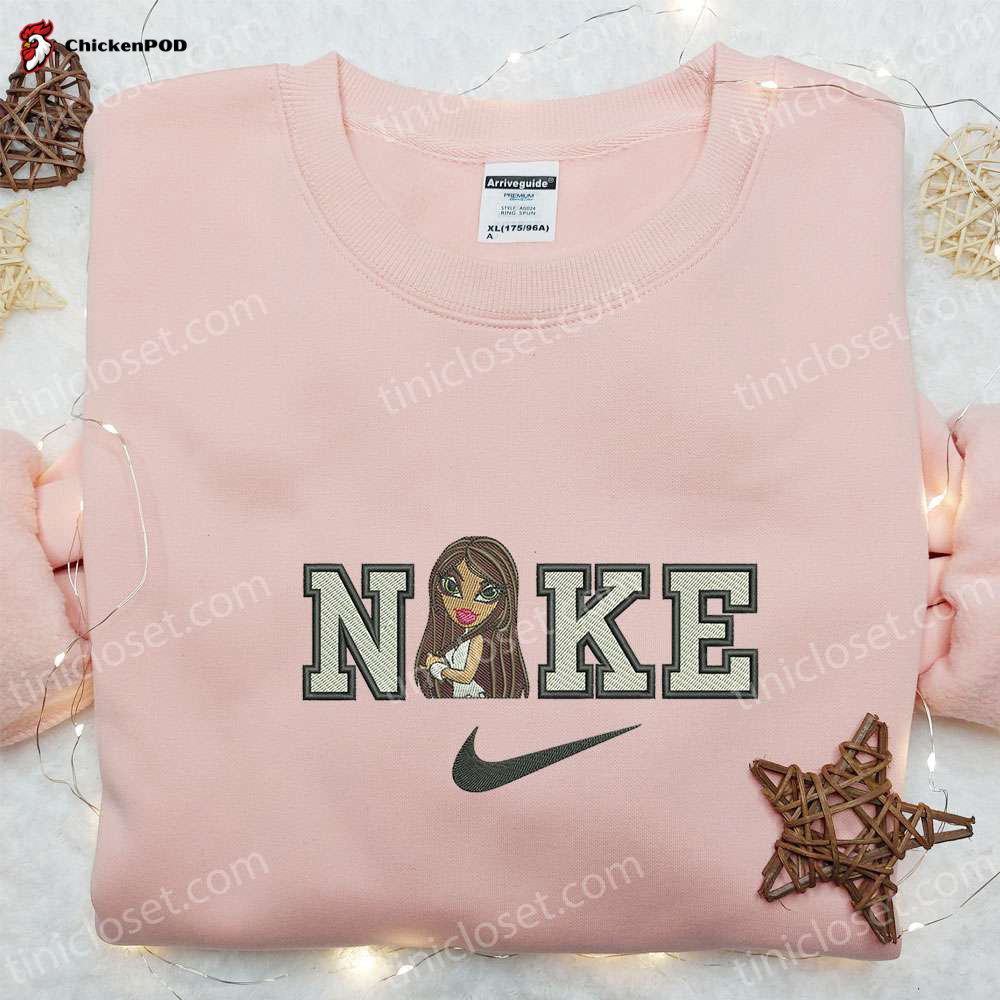 Stylish Nike x Bratz Embroidered Sweatshirt Cartoon Shirt & T-shirt: Fashion Inspired by Nike Perfect for Trendsetters