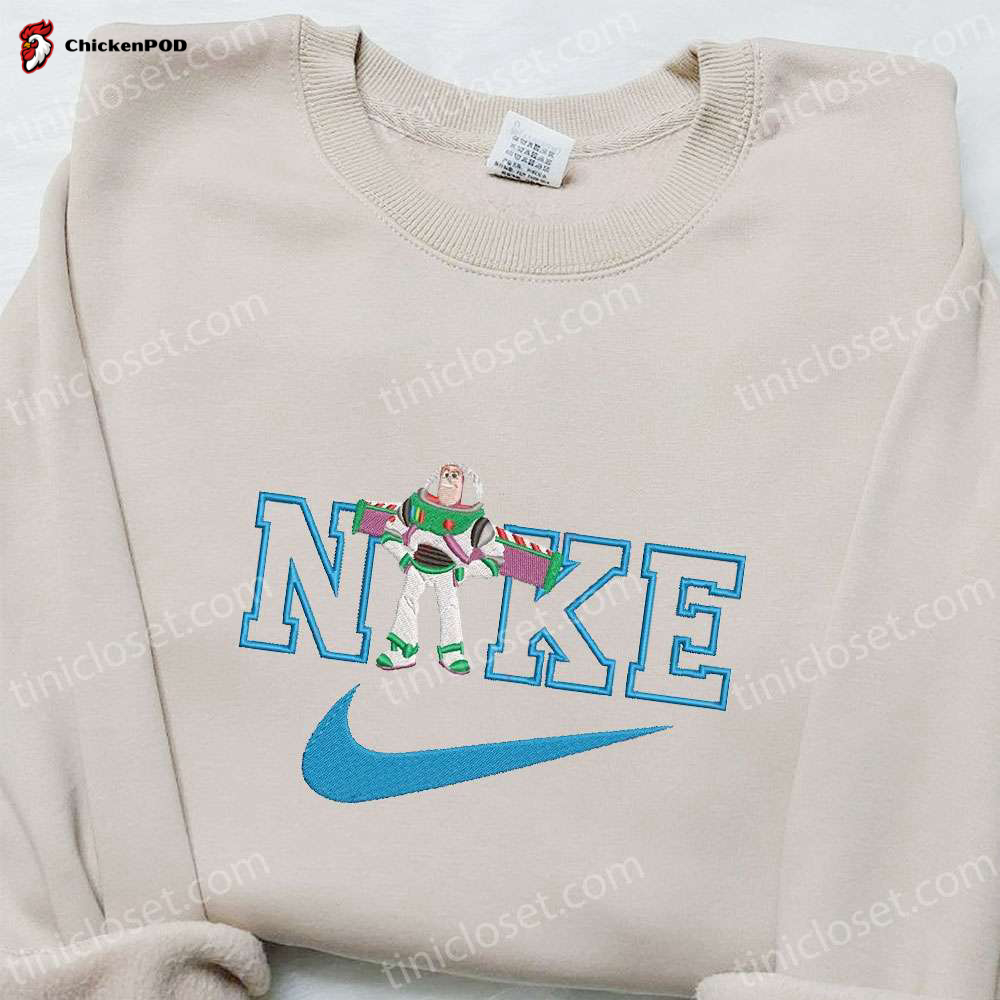 Nike x Buzz Lightyear Cartoon Embroidered Sweatshirt: Disney Characters Shirt – Best Family Gift Ideas