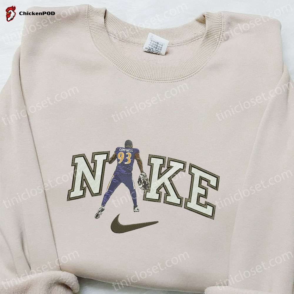 Nike x Calais Campbell Embroidered Sweatshirt: NFL Sport Shirt Perfect Family Gift Idea