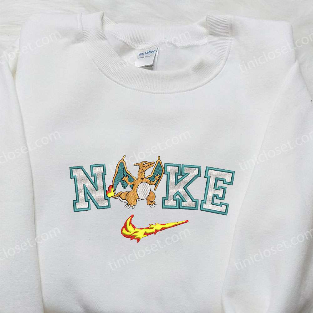 Exclusive Nike x Charizard Embroidered Shirt: Pokemon & Custom Designs