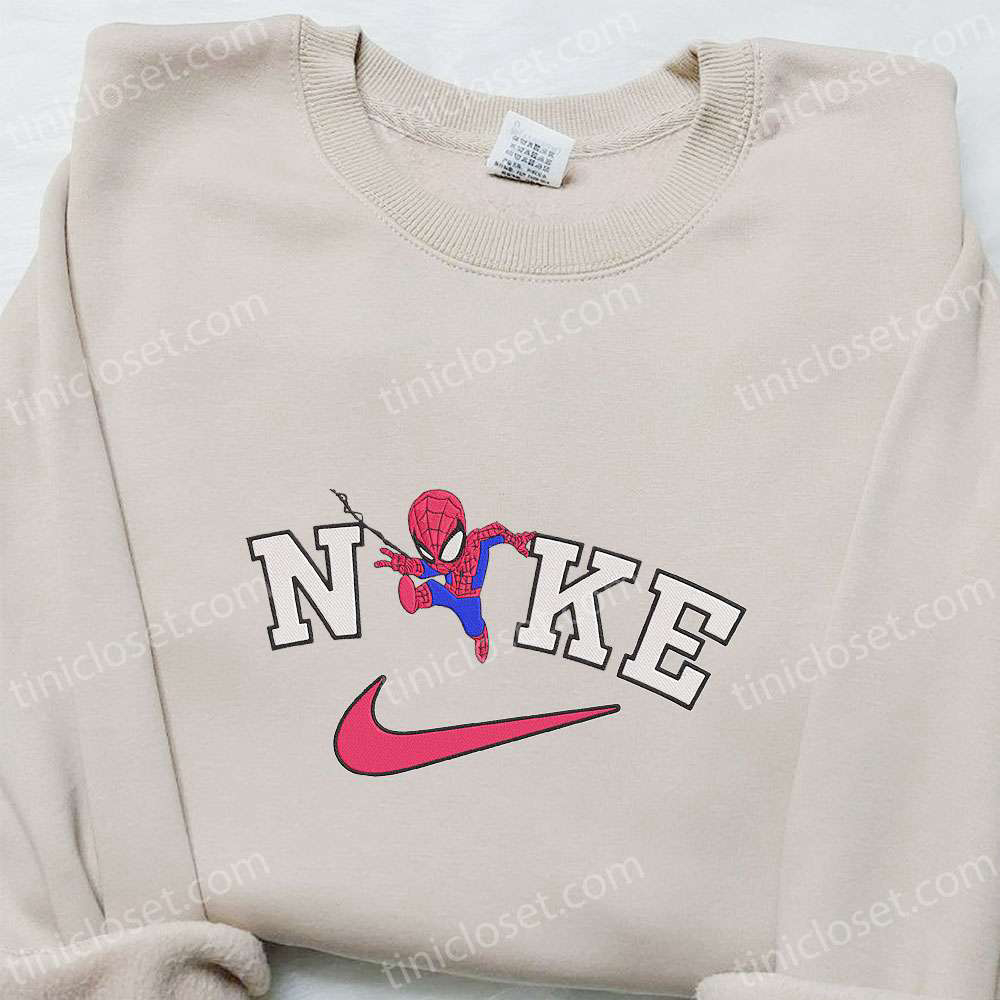 Nike x Chibi Spider-Man Embroidered Shirt: Best Nike Inspired T-shirt Perfect Gift for Family