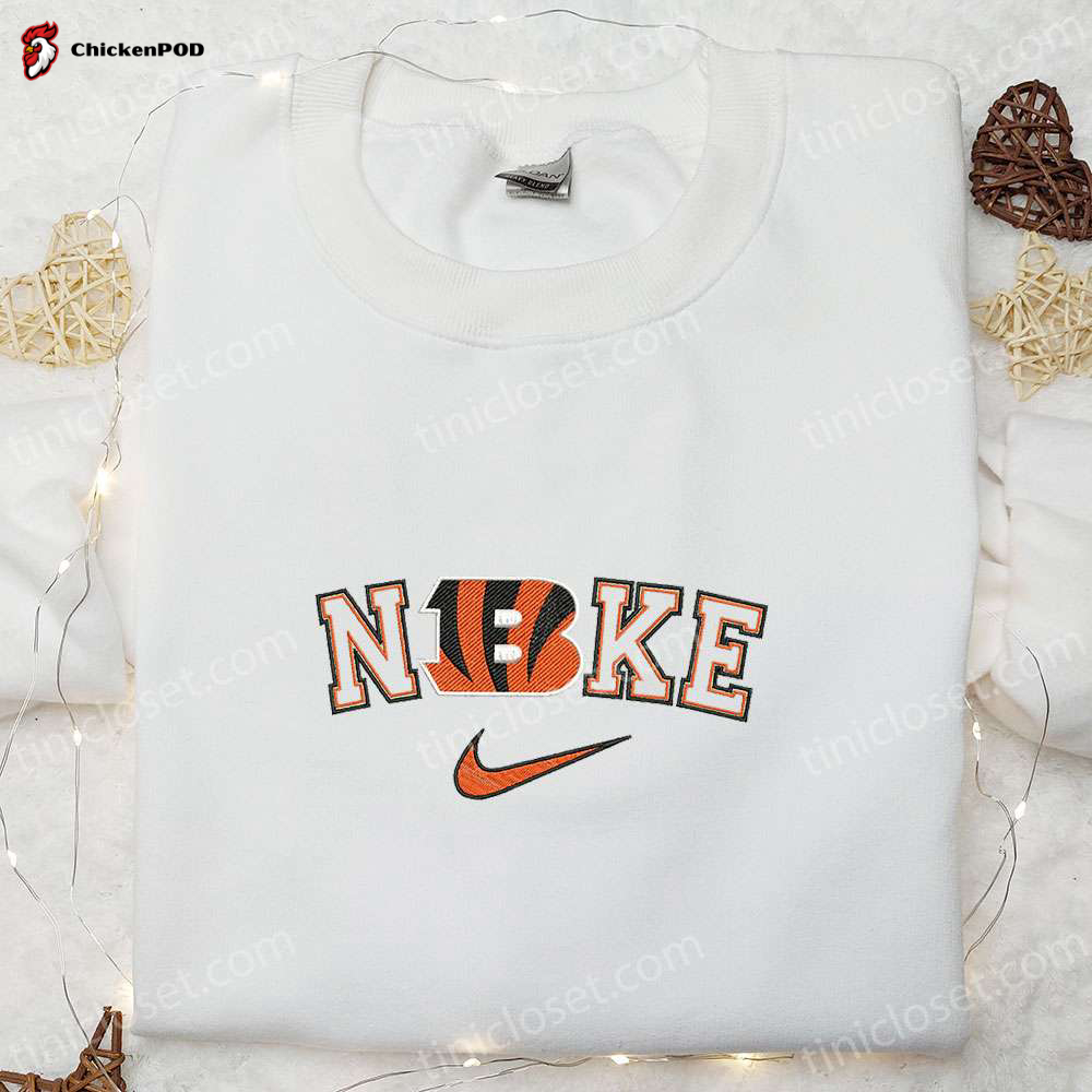 Nike x Cincinnati Bengals Embroidered Hoodie & T-Shirt: NFL Sports & Custom Nike Gear