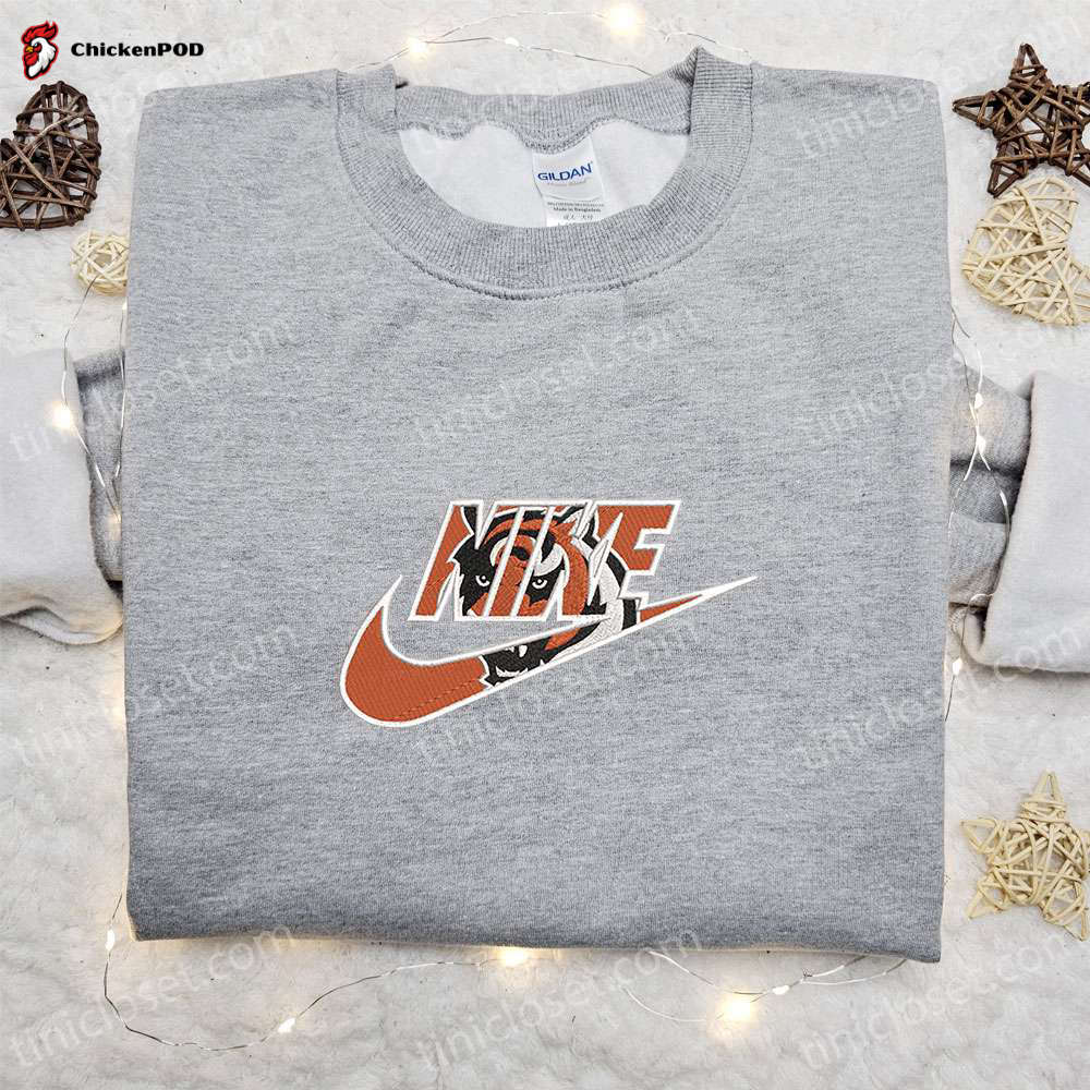 Nike x Cincinnati Bengals Embroidered Hoodie & T-Shirt: NFL Sports & Custom Nike Gear