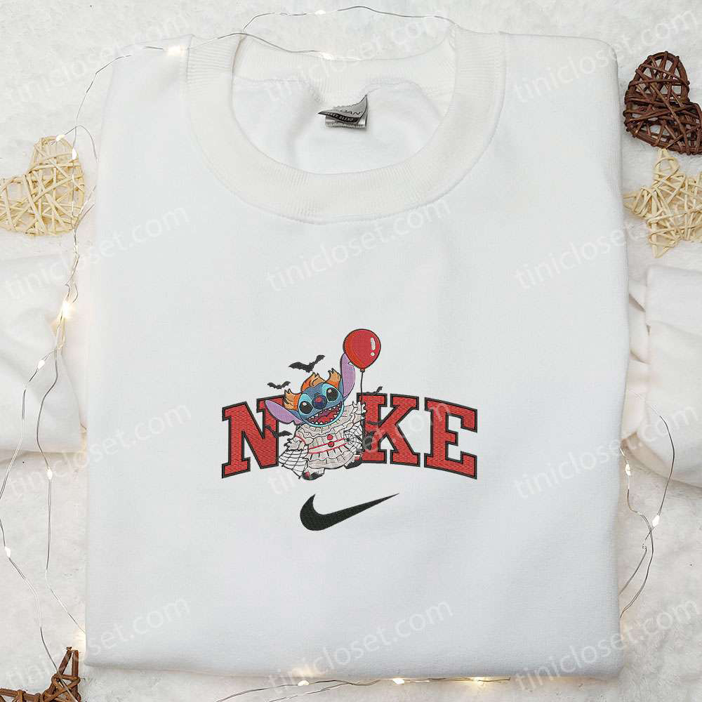 Disney Halloween Embroidered Sweatshirt Nike x Clown Stitch Balloon Hoodie Nike Inspired Embroidered T-shirt