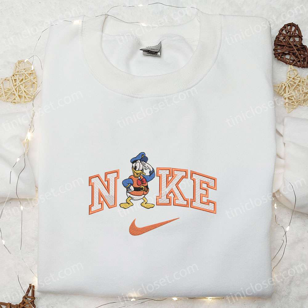 Custom Nike Embroidered Shirt with Disney Characters & Cruise Trip Anchor Ship Donald – Unique Sweatshirt