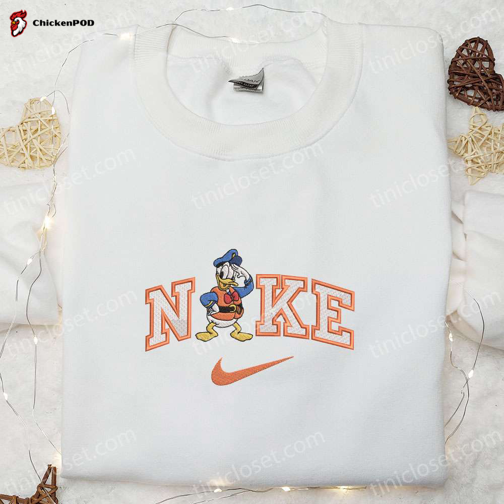 Custom Nike Embroidered Shirt with Disney Characters & Cruise Trip Anchor Ship Donald – Unique Sweatshirt