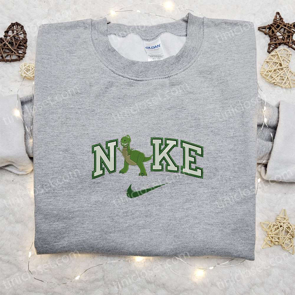 Unique Nike x Dino Green Embroidered Sweatshirt Custom Hoodie & Cute T-Shirt