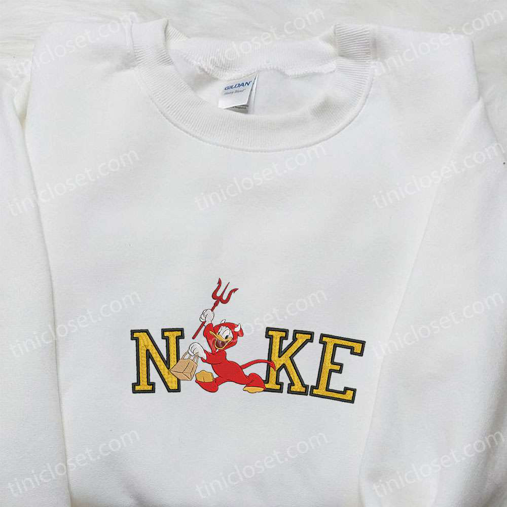 Custom Nike x Donald Devil Embroidered Shirt: Perfect Family Gifts for Nike Fans!