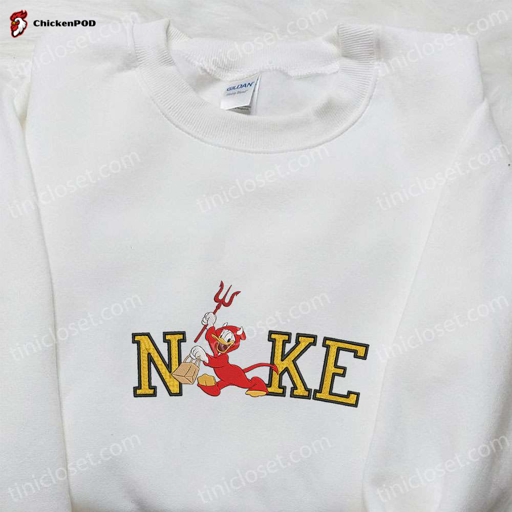 Custom Nike x Donald Devil Embroidered Shirt: Perfect Family Gifts for Nike Fans!