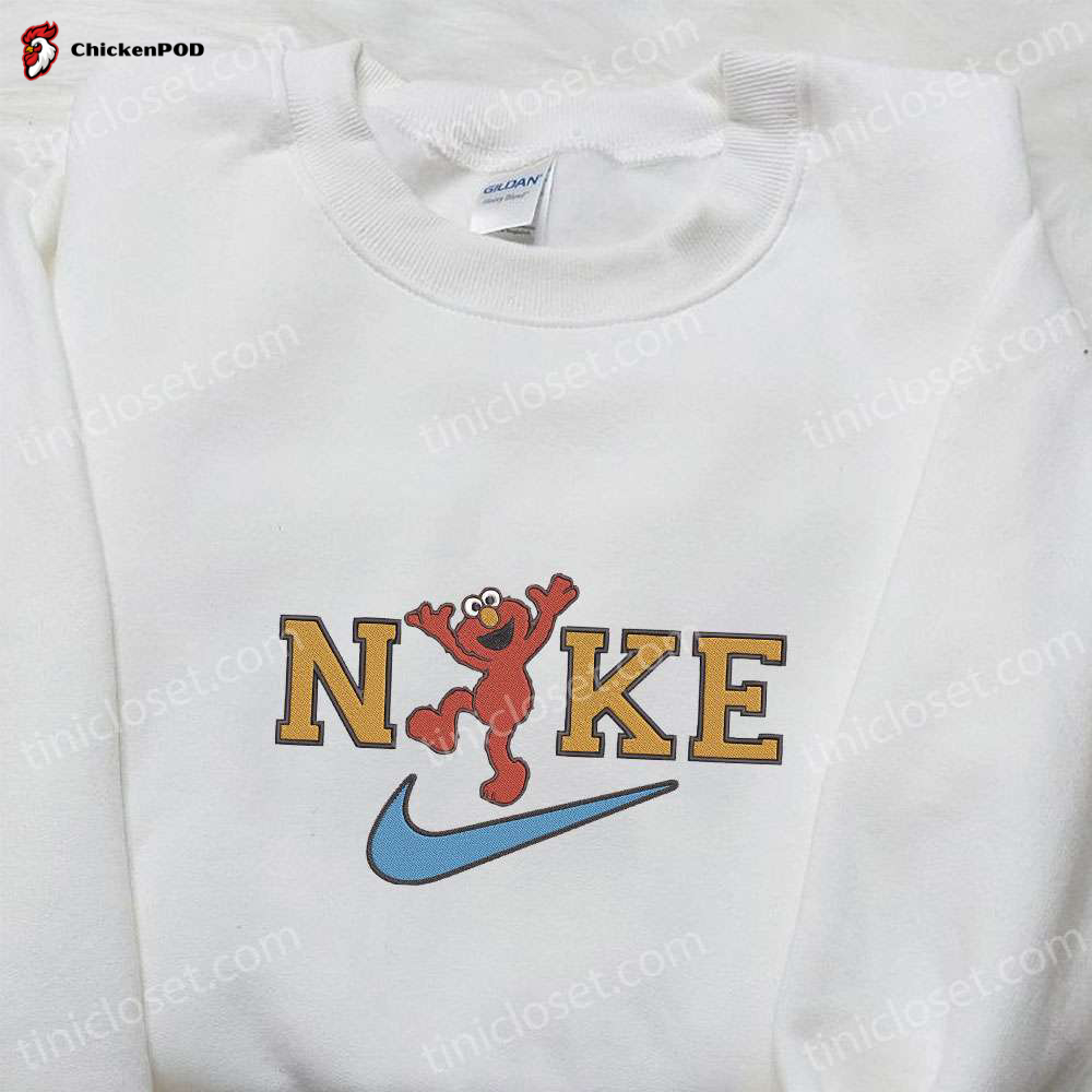 Nike x Elmo Embroidered Sweatshirt – Sesame Street Cartoon Shirt Perfect Gift