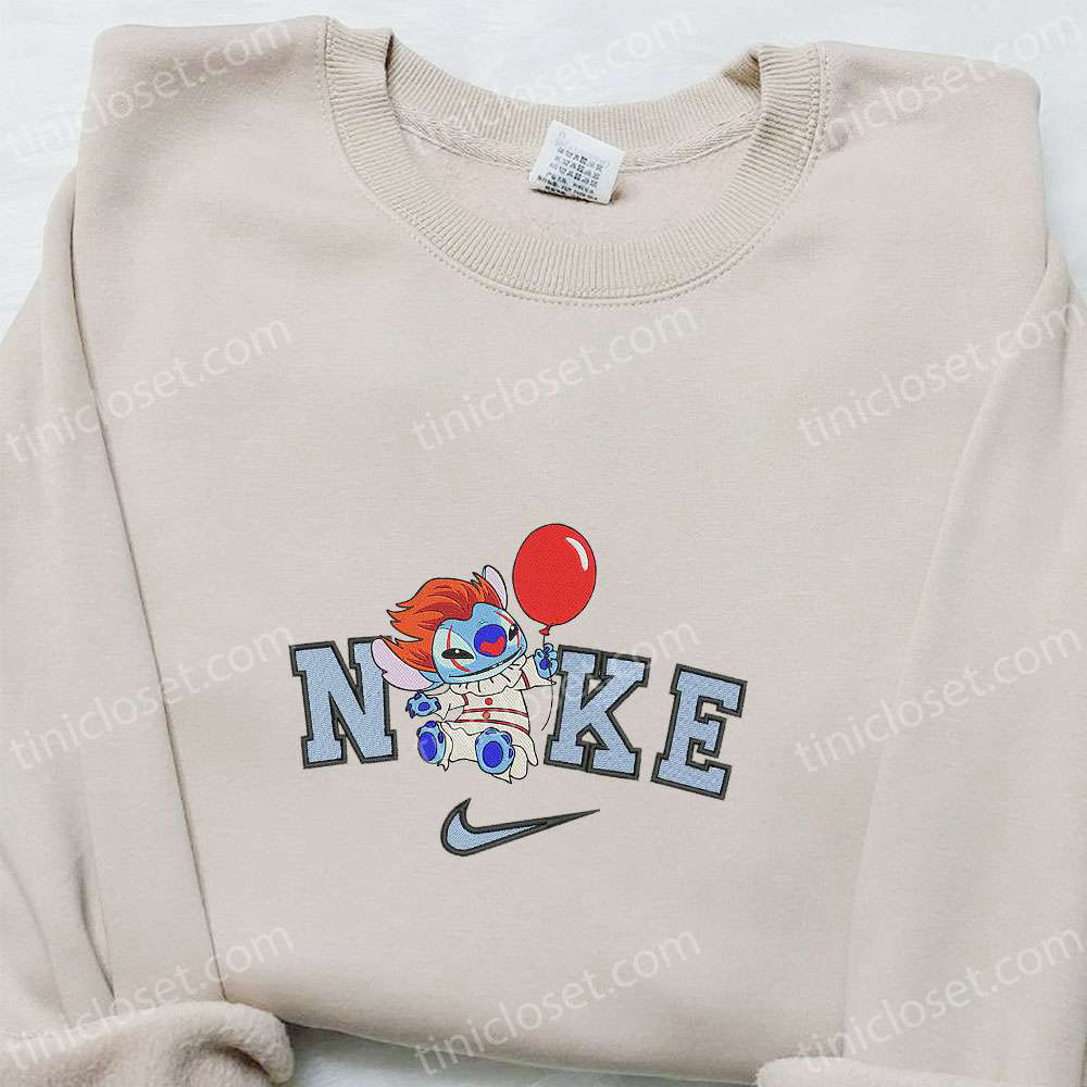 Nike x Funny Pennywise Stitch Balloon Shirt Disney Halloween Hoodie & Nike Inspired Sweatshirt