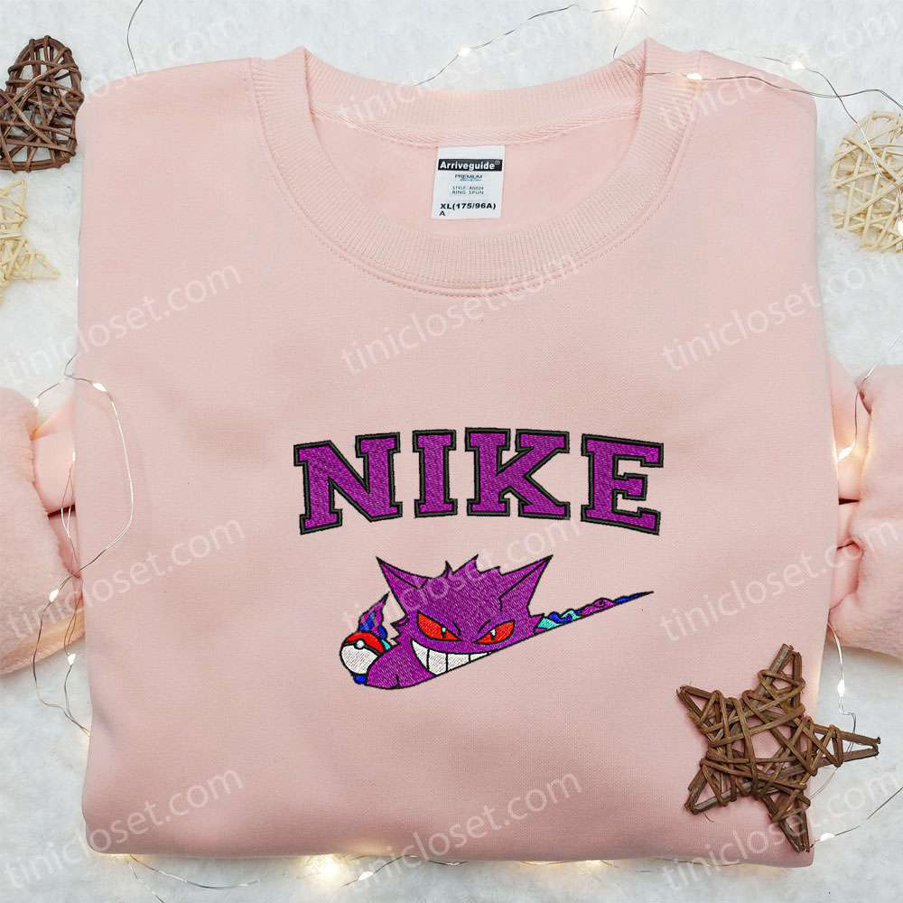 Nike x Gengar Anime Embroidered Sweatshirt & Pokemon Shirt: Best Family Gift Ideas