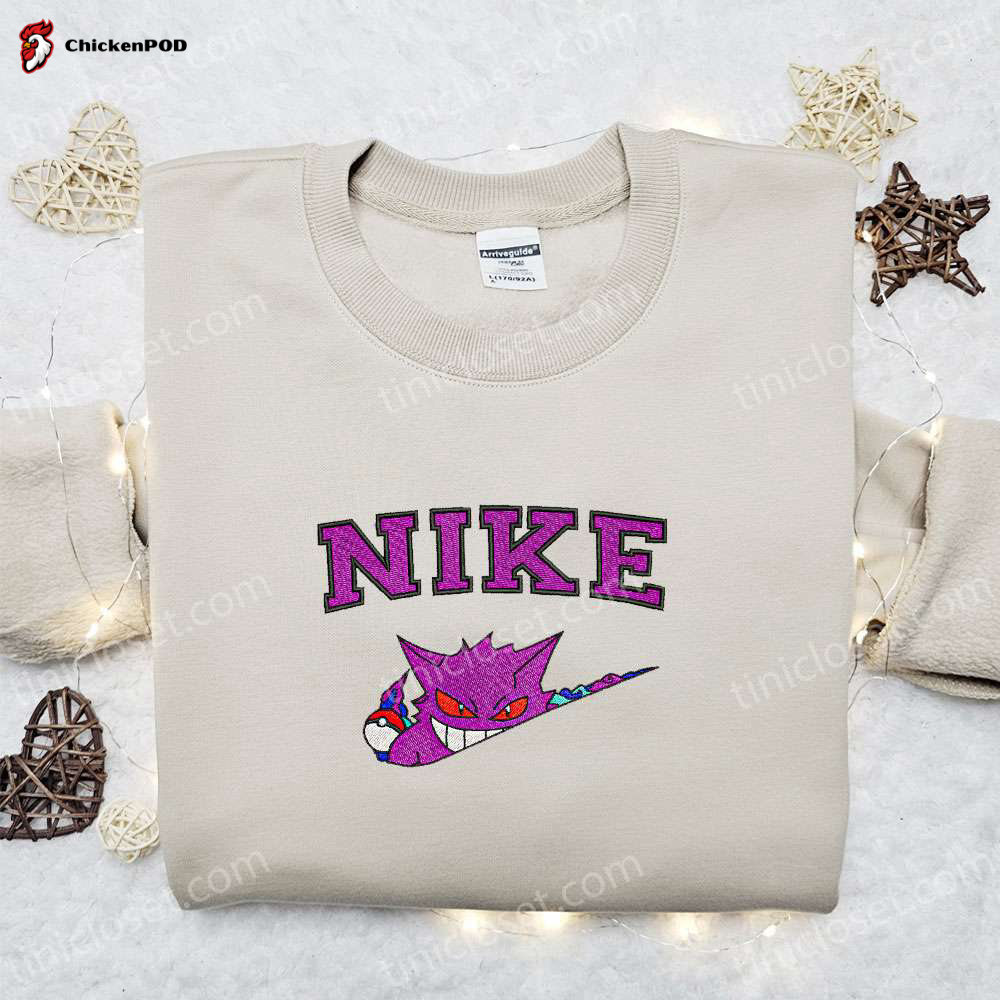 Nike x Gengar Anime Embroidered Sweatshirt & Pokemon Shirt: Best Family Gift Ideas