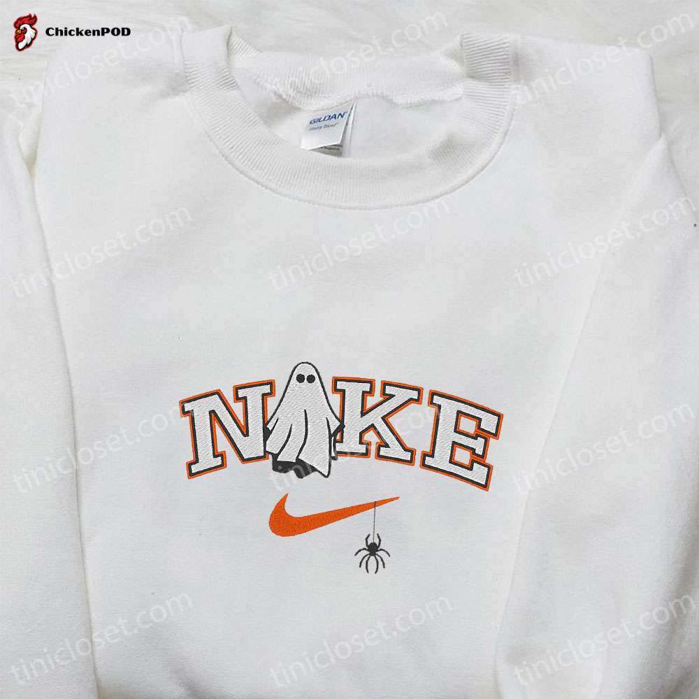 Nike x Ghost Halloween Embroidered Sweatshirt Spooky Hoodie & T-shirt: Get Spooked with Nike-Inspired Apparel!