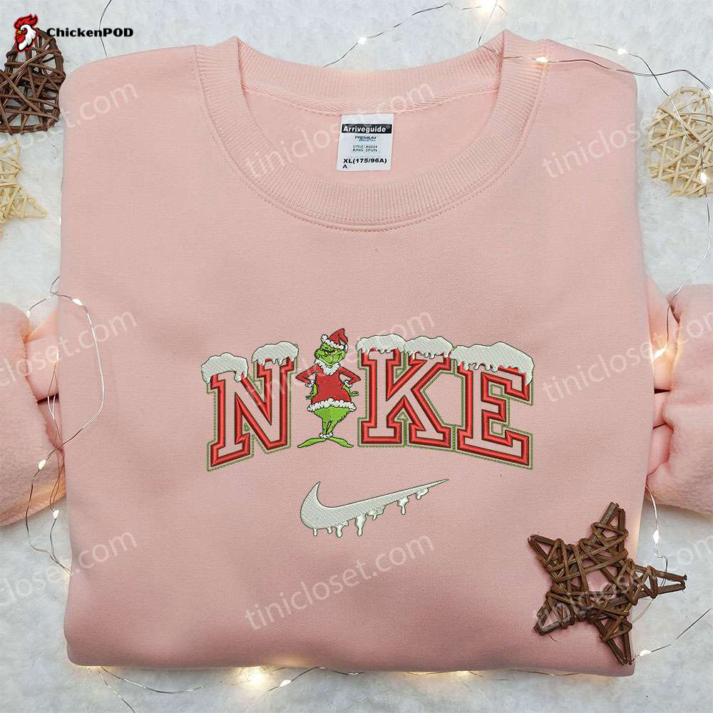 Nike x Grinch Xmas Embroidered Sweatshirt: Best Christmas Gift – Nike Inspired Shirt