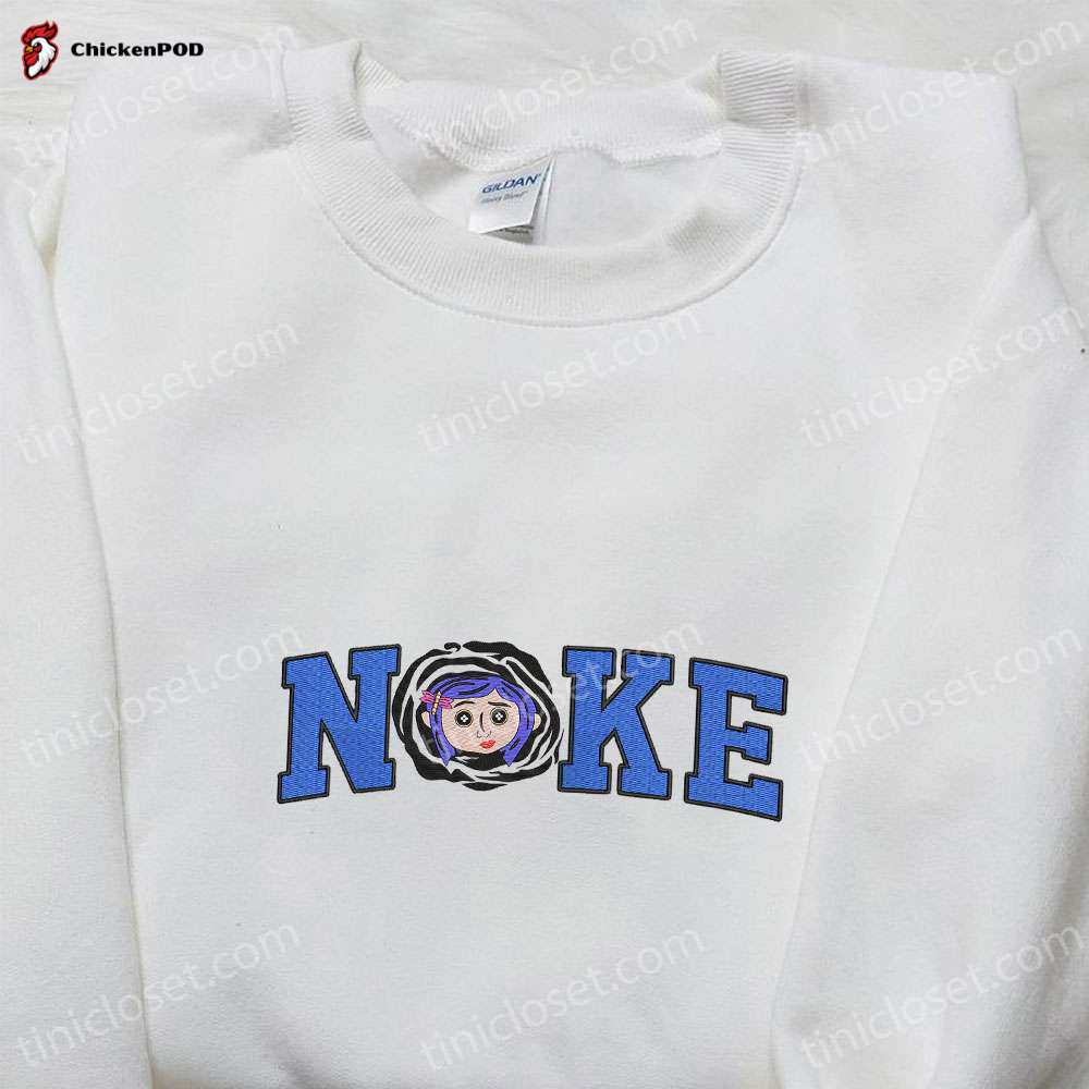 Nike x Halloween Button Eyes Coraline Shirt – Best Nike Inspired Embroidered Gift for Family