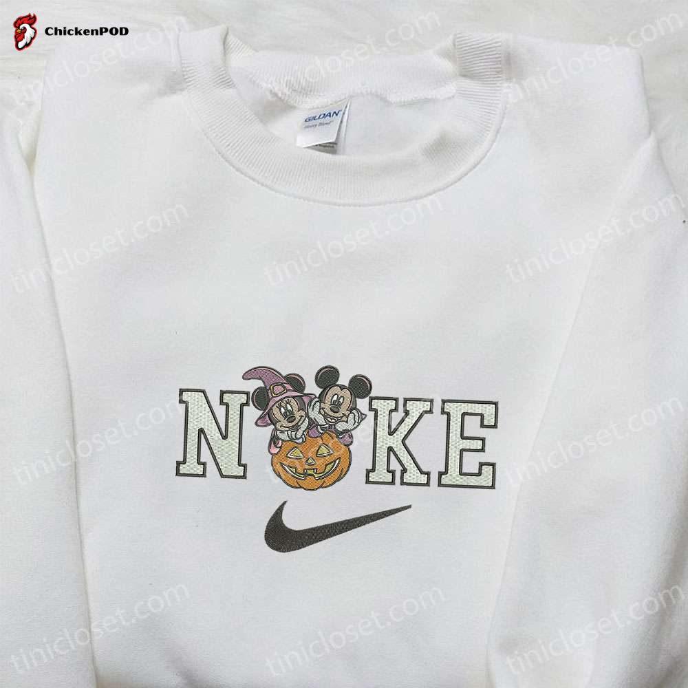 Spooktacular Nike x Halloween Mickey Minnie Embroidered Shirt Hoodie & Sweatshirt – Disney Inspired Halloween Collection