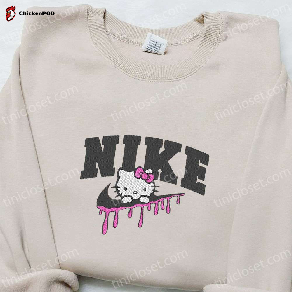 Nike x Hello Kitty Cartoon Embroidered Shirt – Nike Inspired T-shirt Perfect Family Gift