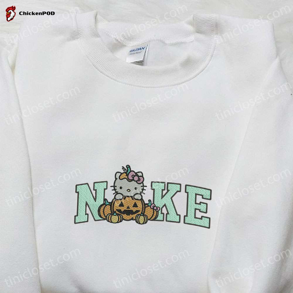 Nike x Hello Kitty Halloween Pumpkin Embroidered Shirt – Cute and Inspired Nike Halloween Shirt