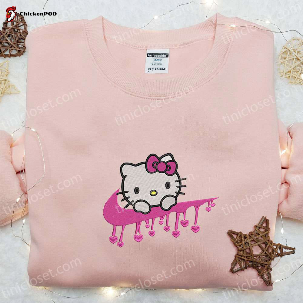 Nike x Hello Kitty Heart Embroidered Hoodie Valentine Sweatshirt & T-Shirt Nike Inspired Apparel