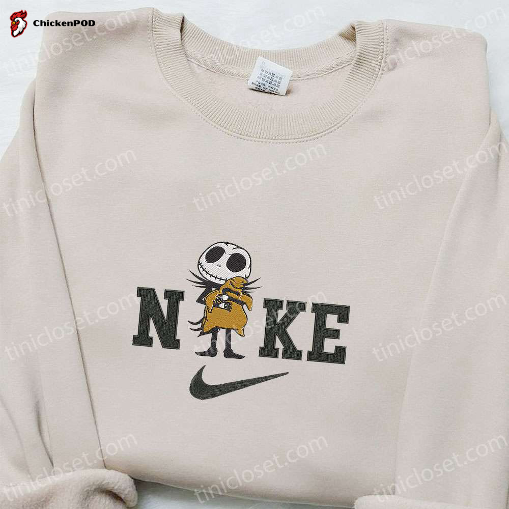 Nike x Jack Skellington Hugging Oogie Boogie Hoodie – Nightmare Before Christmas Sweatshirt Custom T-Shirt