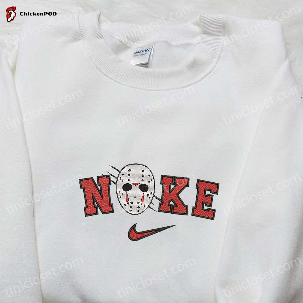 Nike x Jason Voorhees Embroidered Hoodie & Sweatshirt: Horror Movie Inspired T-shirt