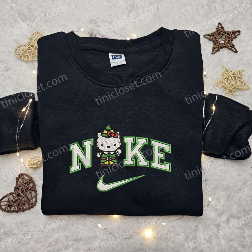 Nike x Kitty Elf Embroidered Hoodie & Hello Kitty Cartoon Shirt Christmas Theme Collection